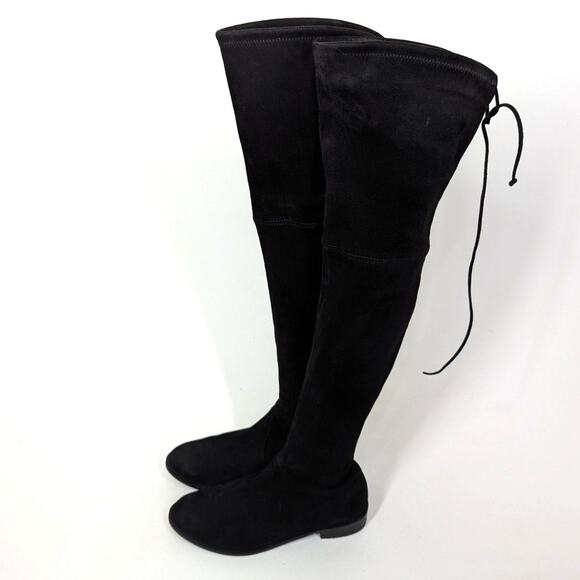 Stuart Weitzman Lowland Black Suede Over The Knee Boots Size 7.5 Womens Preowned - Picture 6 of 13